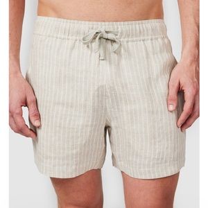 NWT Vacay Swimwear Linen Shorts Brown Stripe Size M
